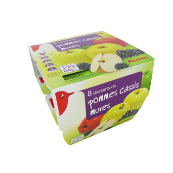 Auchan specialite de fruits pomme cassis mure 8x100g