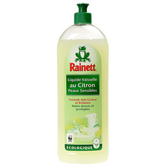 Rainett Liquide Vaisselle Ecologique au Citron Peaux Sensibles Ecolabel 750 ml Lot de 4
