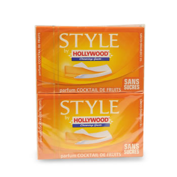 Chewing-gum Hollywood Style Fraise 2x54g