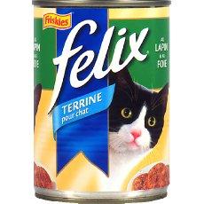 Aliment pour chat Terrine lapin foie FELIX, 400g
