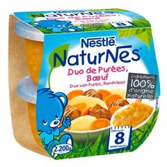 NaturNes - Pommes de Terre, Carottes, Boeuf (des 8 mois) Ingredients 100% d'origine naturelle, sans sel ajoute, sans epaississant.