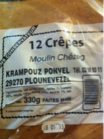 Krampouz ponvel, Crêpes de froment de plounevezel faîtes main, le sachet de 12 crêpes - 415 gr
