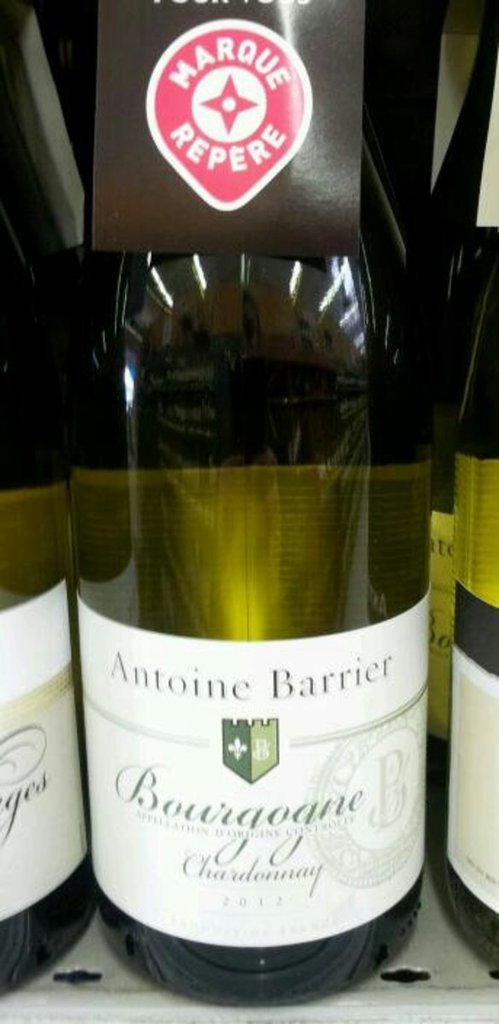 Vin blanc Bourgogne Chardonnay Antoine Barrier 2012 75cl