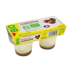 yaourt bio sur lit de chataigne 2x125g auchan
