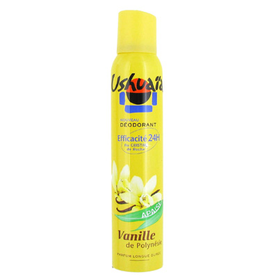 Ushuaia, Deodorant efficacite 24h anti-traces, vanille de Polynesie, la bombe de 200ml
