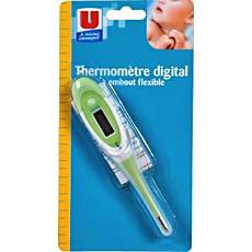 Thermometre medical electronique avec affichage digital U, blanc et anis