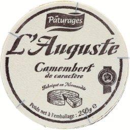 L'Auguste, camembert de caractere fabrique en Normandie, la boite, 250g