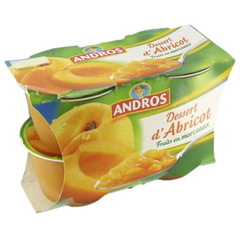 Dessert de fruits en morceaux abricot ANDROS, 4x110g