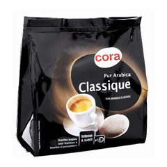 Cora café 18 dosettes arabica classique 125g