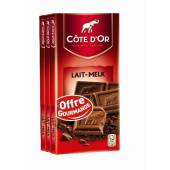 Tablette chocolat Côte d'Or Lait extra fin - 3x100g