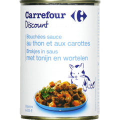 Bouchees sauce au thon et aux carottes pour chat