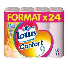 Lotus confort papier toilette rose aquatube rouleau x24 eco