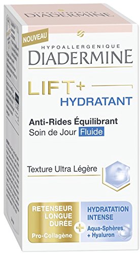 Diadermine Lift + Hydratant Soin de Jour Fluide Anti-Rides Equilibrant pour Femme 50 ml