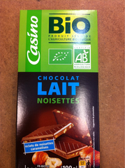 Chocolat noisettes bio