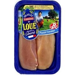 Loué, Filets de poulet blanc sans peau, la barquette de 2 - 225 g