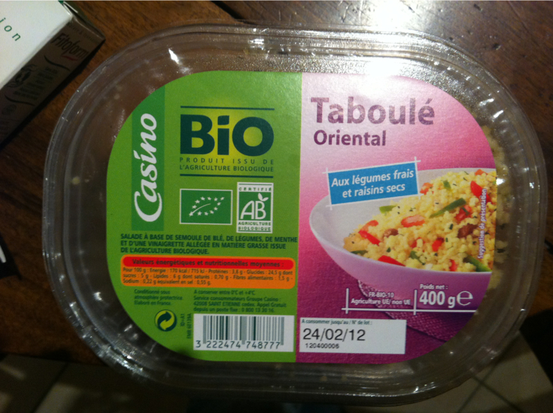 Salade - Taboulé oriental - Biologique