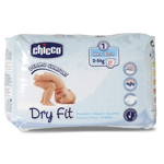 Chicco Couches Dry Fit Taille 1 Nouveau-Nés 2-5 kg - Lot de 3 x 27 couches