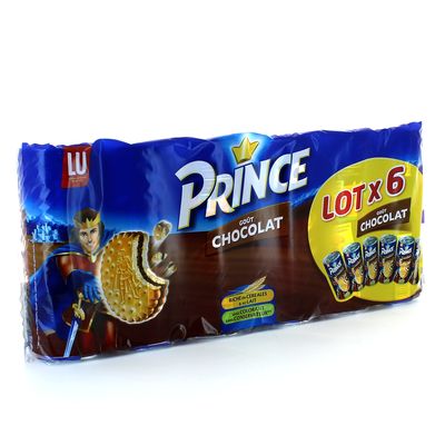 LU Prince - Biscuits céréales et lait fourrés parfum chocolat les 6 paquets de 300 g