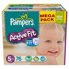 Pampers active fit junior megapack change x76 taille 5