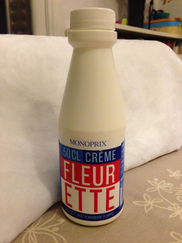 Crème fraîche fleurette fluide, 30% de mat. Gr