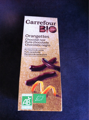 Bonbons orangettes chocolat noir Carrefour Bio