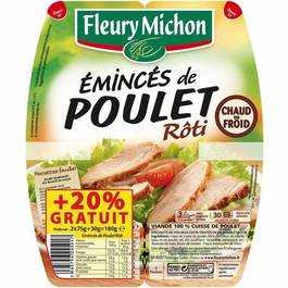 eminces poulet roti fleury michon 2x75g