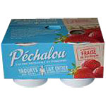 Pechalou, Yaourts au lait entier aux fraises de Dordogne, les 4 pots de 125g