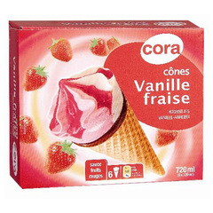 Cones vanille / fraise