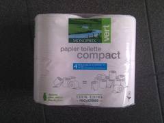 Papier toilette compact 100% fibres recyclées