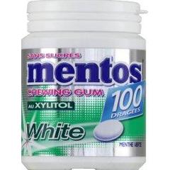 chewing gum sans sucres menthe verte white x100 mentos