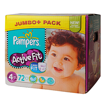 Couches Pampers Active Fit Jumbo box T4 x72