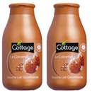 Cottage gel douche lait gourmand au caramel 2x250ml