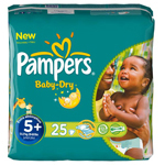 Pampers baby dry midpack change x25 taille 5 + 