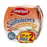Saupiquet Les Saladières - Salade au thon, céréales/légumes le lot de 2 boites de de 160 g