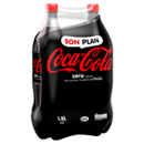 Coca-Cola Zero Boisson rafraîchissante aux extraits végétaux, avec édulcorants le pack de 2x1.5L