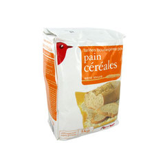 Auchan farine preparation pour pain aux cereales 1kg