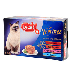 Patee chats Lycat Les Terrines Gourmandes 4x85g