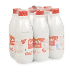 Auchan lait entier U.H.T. bouteille 6x1l