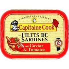 Filets de sardines au caviar de tomates, la boite de 100g