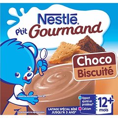 Nestle ptit gourmand choco biscuit 4x100g des 12 mois