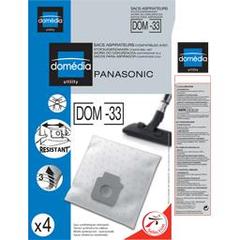 Sacs aspirateurs DOM-33 compatibles Panasonic, le lot de 4 sacs synthetiques resistants