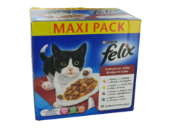 Aliment pour chat Effiles en gelee 4 varietes duo FELIX, 24x100g