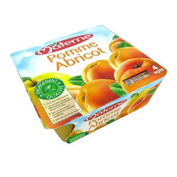 Compote classique pomme-abricot MATERNE, 4x100g