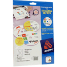 AVERY - J8676-12 - 30 étiquettes adhésives blanches pour CD. Maxi couvrantes. Impression jet d'encre