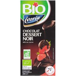Ivoria, Dessert chocolat noir 60% cacao bio, la tablette de 200 gr