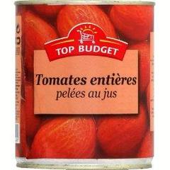 Tomates entieres pelees au jus, la boite,850ml