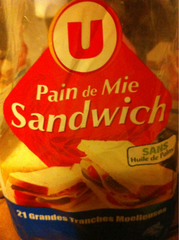 Pain de mie Sandwich nature U, 825g