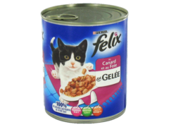 Aliment pour chat Emince en Gelee canard foie FELIX, 810g