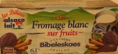 Fromage blanc quetsches et canelle Bibeleskaes ALSACE LAIT, 6,3%MG, 4x125g