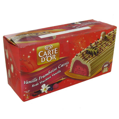 Buche glacee Carte D'Or Vanille cassis framboise 1l